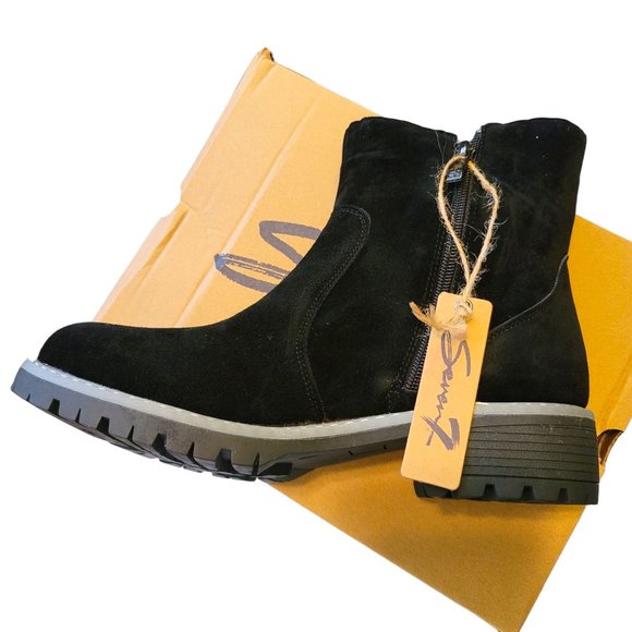 Seven7 Black Boot The Bestie Microfiber Shoe Side Zip Womans Size 9 JJ3362 - Picture 1 of 9